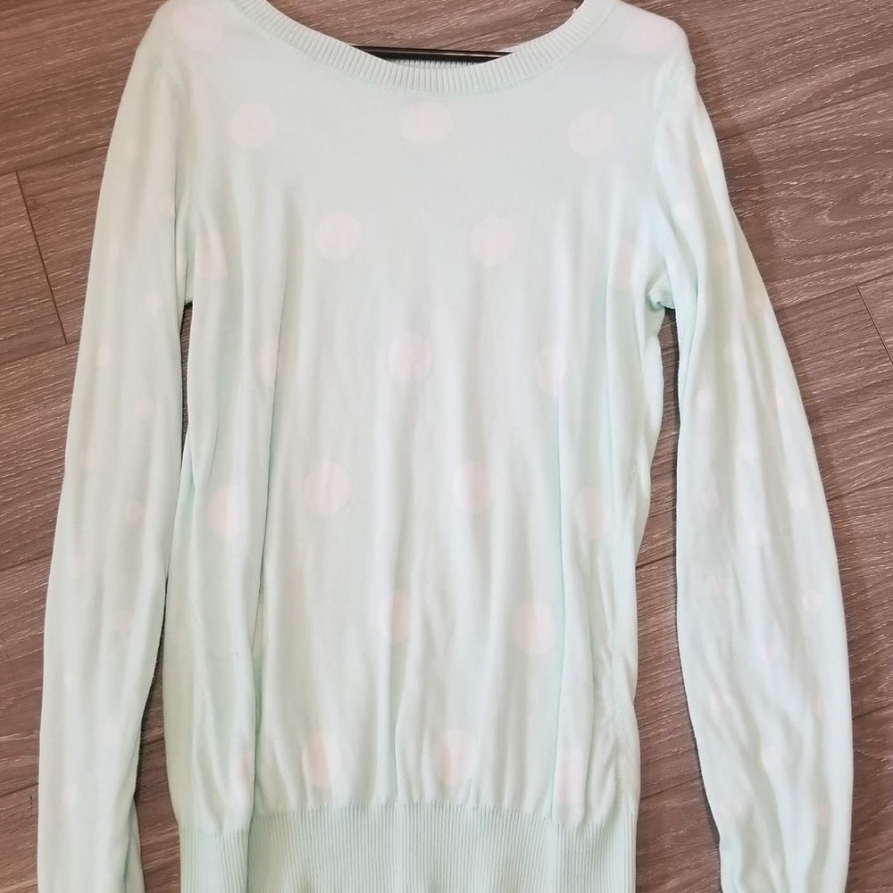 Polkadot Sweater (lightweight) - mint + white - Picture 1 of 1